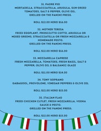 a menu for a mexican restaurant with flags and flags